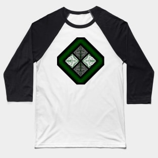 Green Flowers, Green Frames Baseball T-Shirt